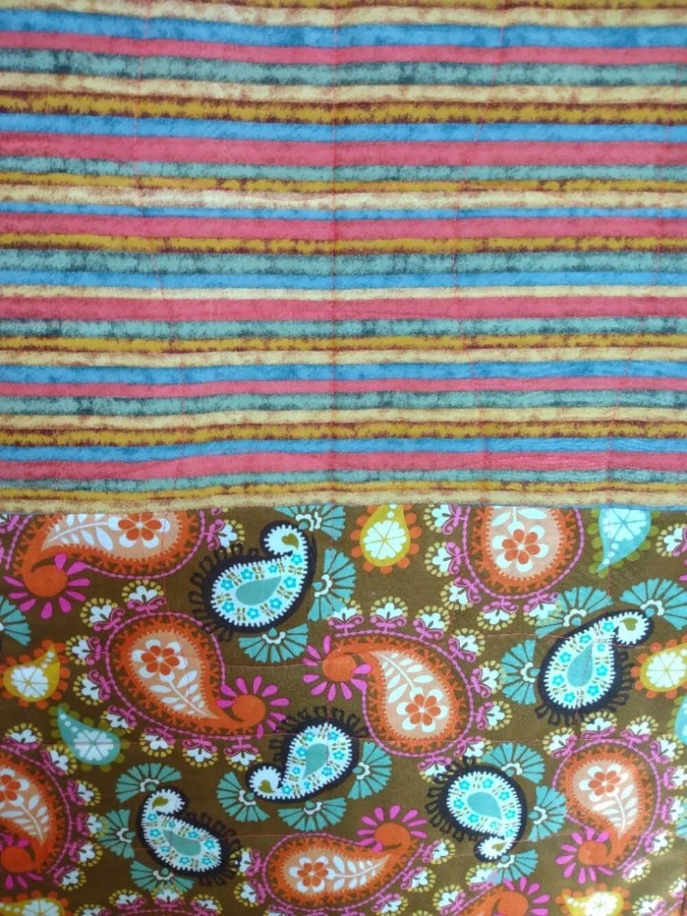 🤎🧡💙BN PATCHWORK SQUARES HANDMADE QUILT UNIQUE GIFT
